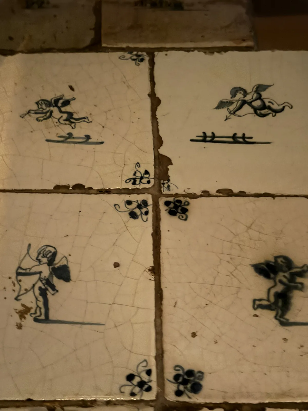 Delft Tiles with Cherubs and Cupids