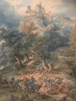 Combat de chevaliers au pied du château de la Wartbourg