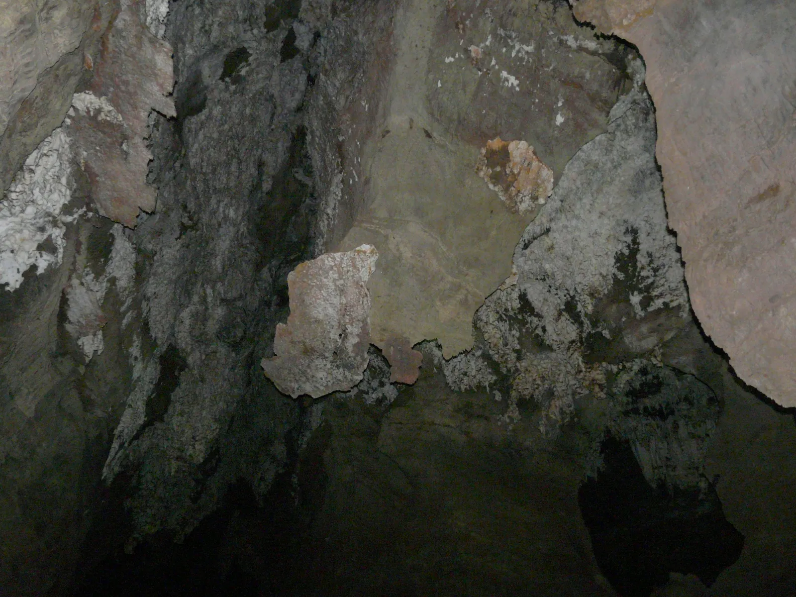 Limestone Wall with Mineral Deposits