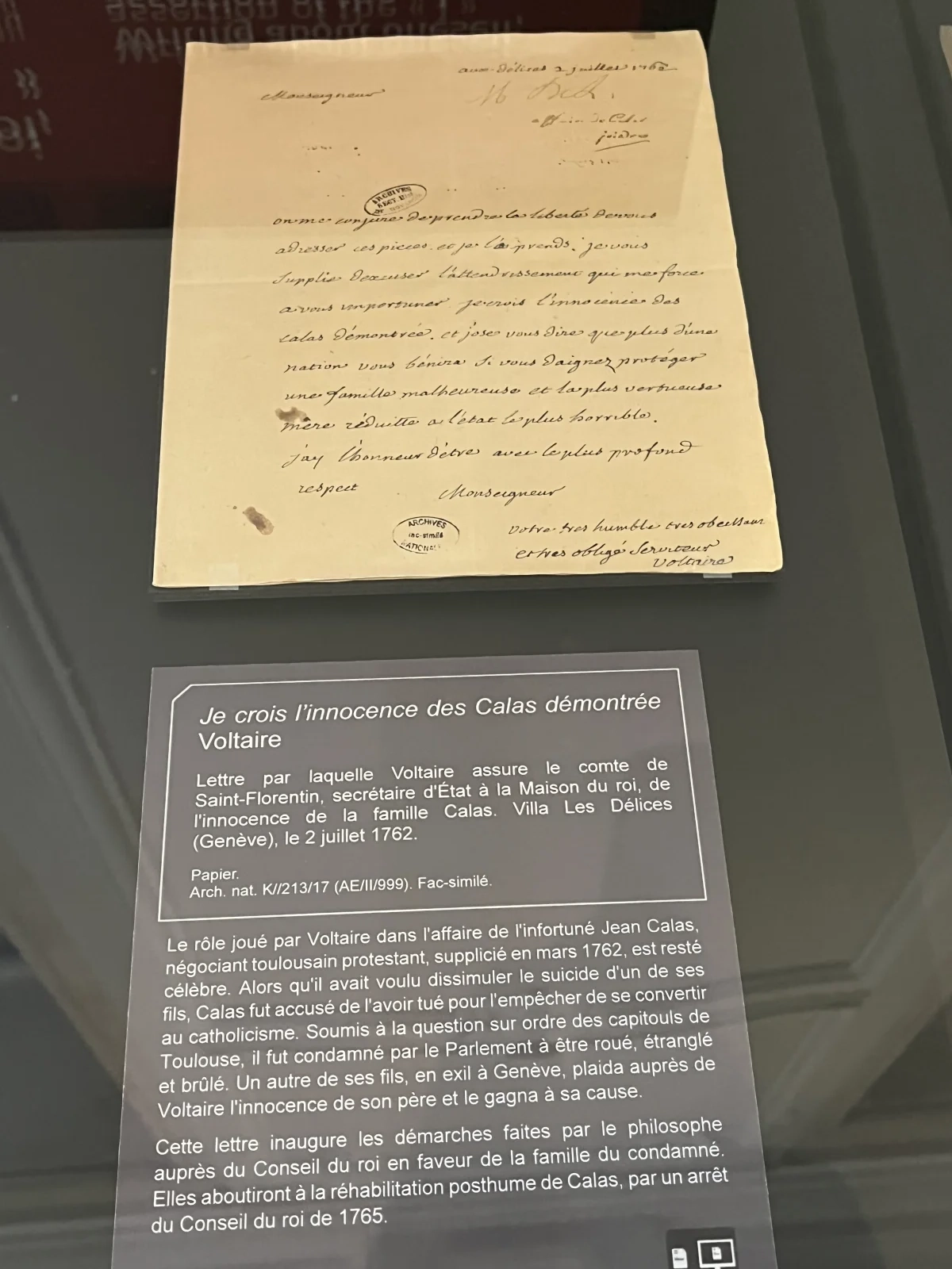 Carta sobre o caso Calas