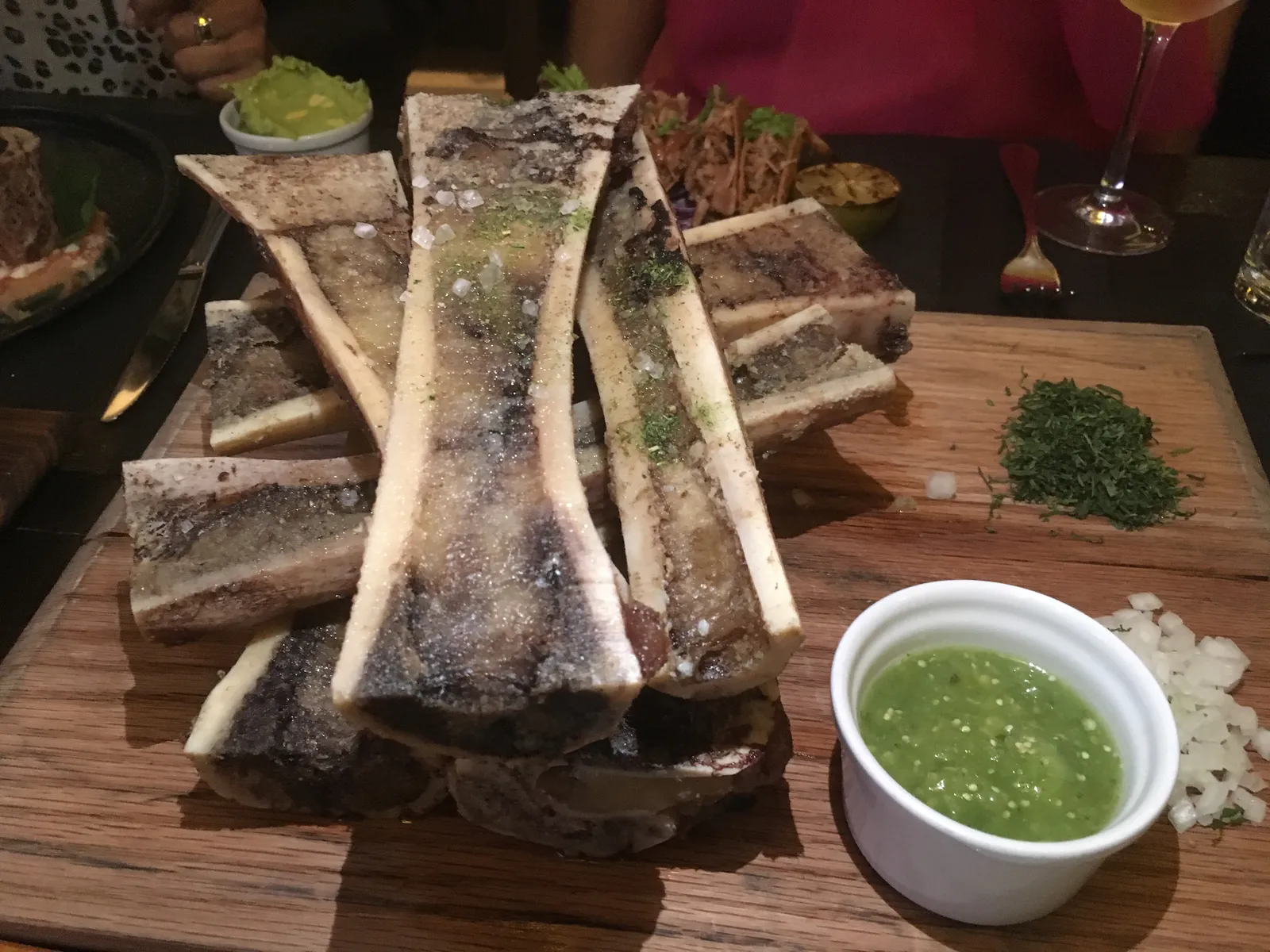 Roasted Bone Marrow with Tomatillo Salsa