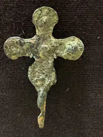 Medieval Bronze Cross-Shaped Fibula