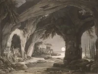 Landscape with Cave, Tombs, and Ruins by Moonlight