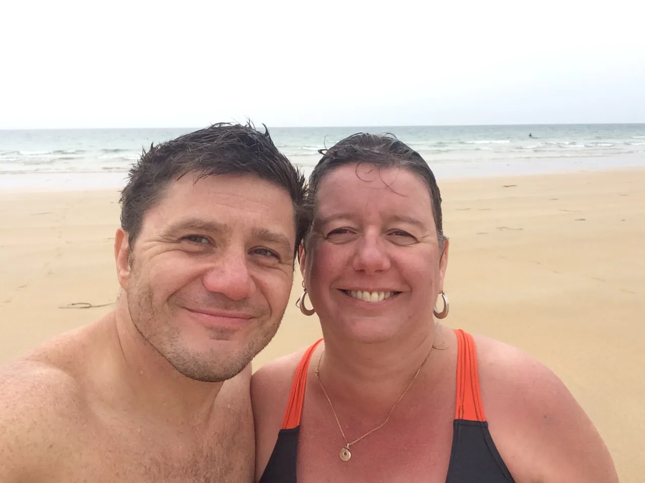 Max and Valerie at Plage de Bellangenet