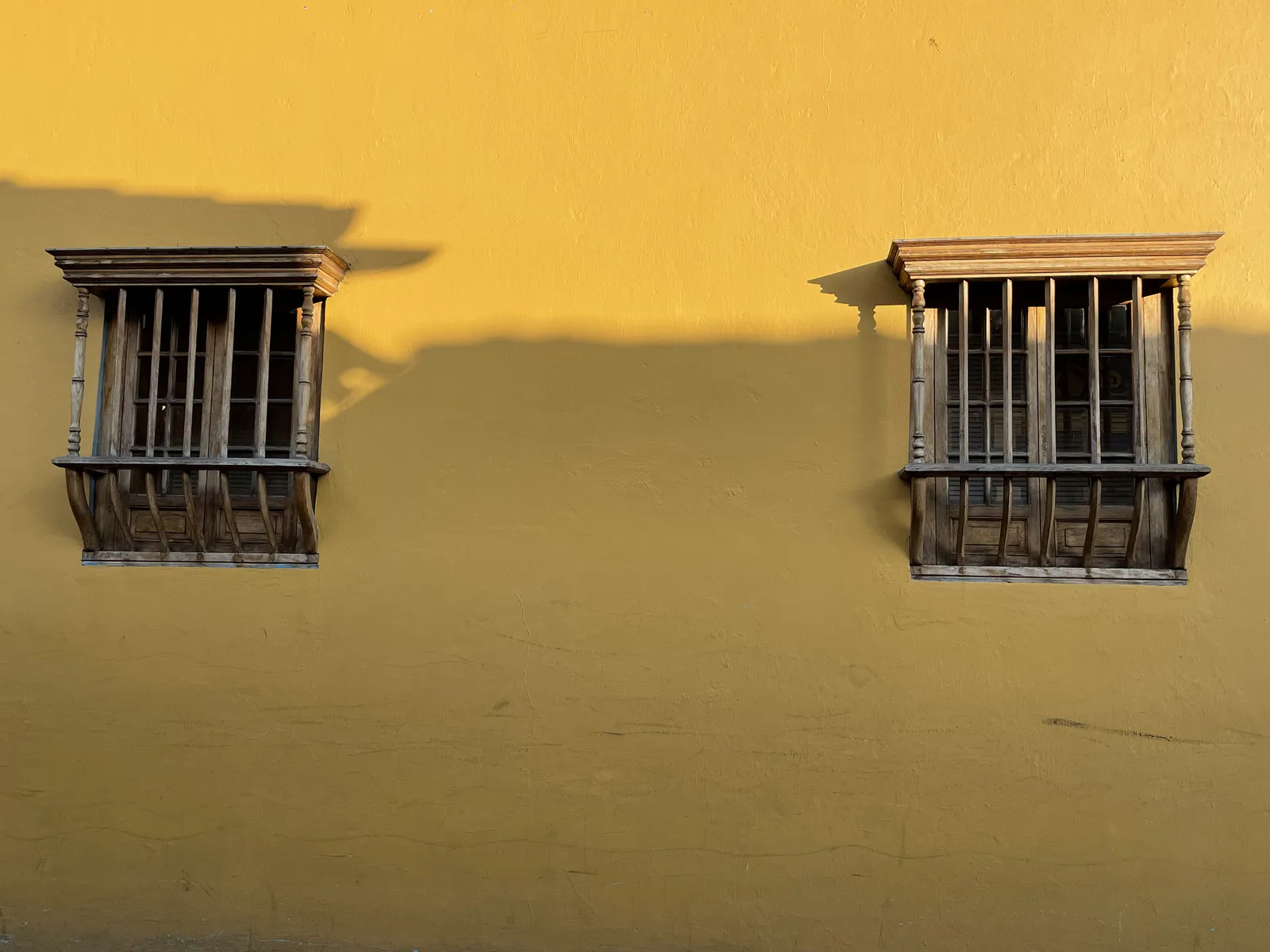 Colonial Windows in Shadow