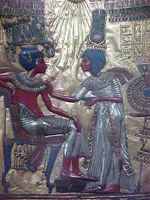Tutankhamun and Ankhesenamun on the Golden Throne