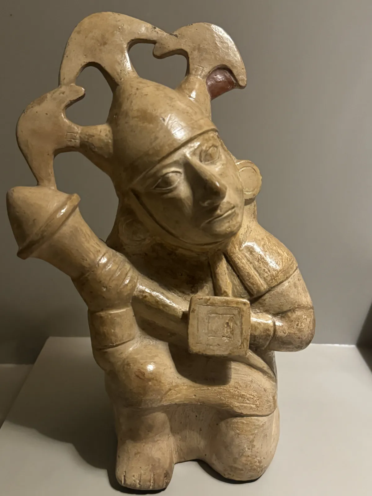 Moche Warrior Ceramic Sculpture