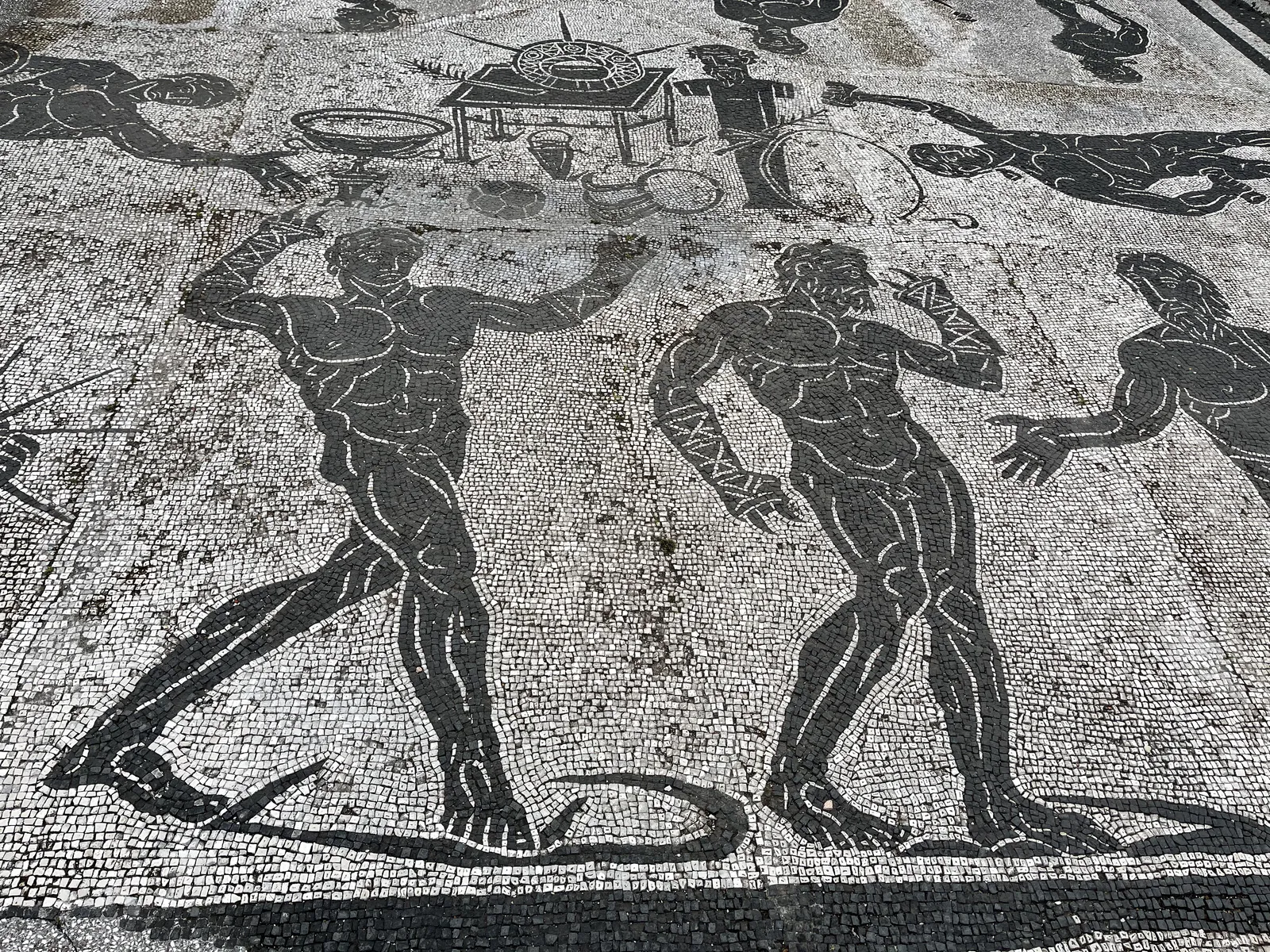 Mosaic of Athletes in Gymnasium