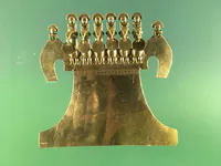Muisca Tumbaga Pectoral with Figures and Birds