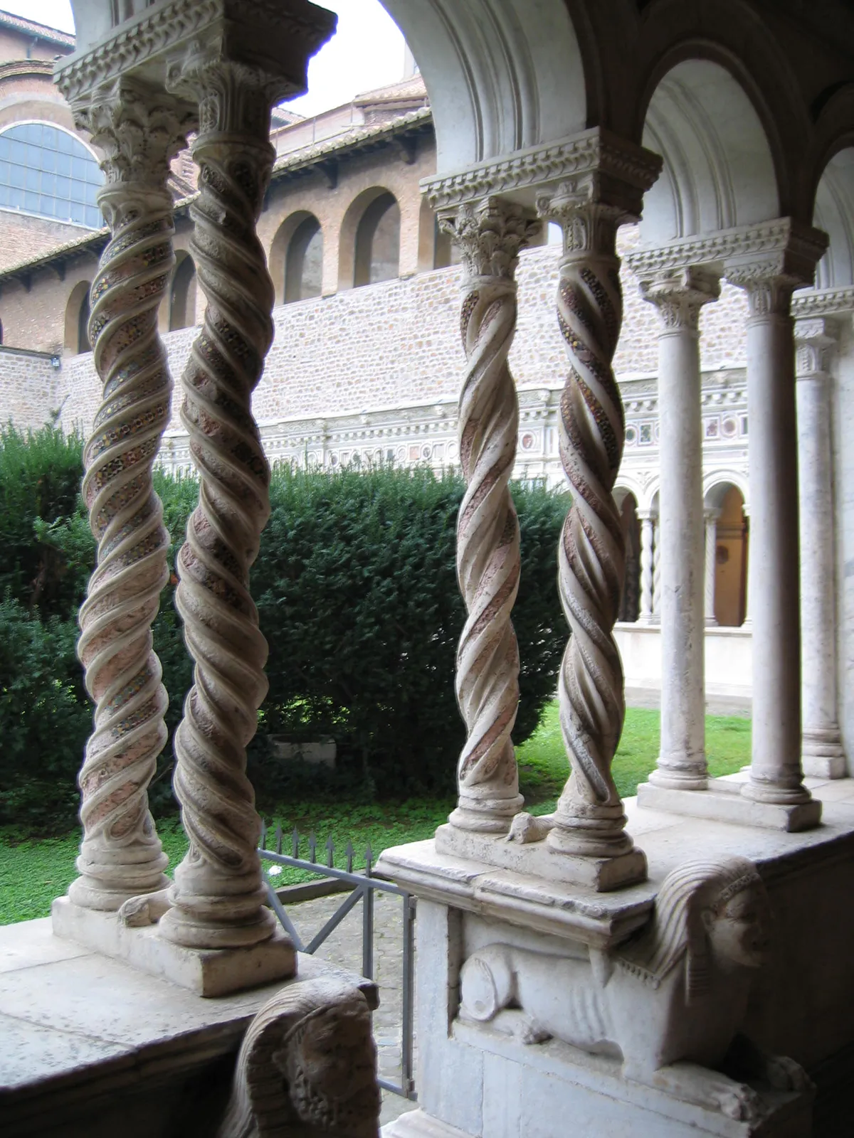 Cosmatesque Columns with Lions and Sphinxes