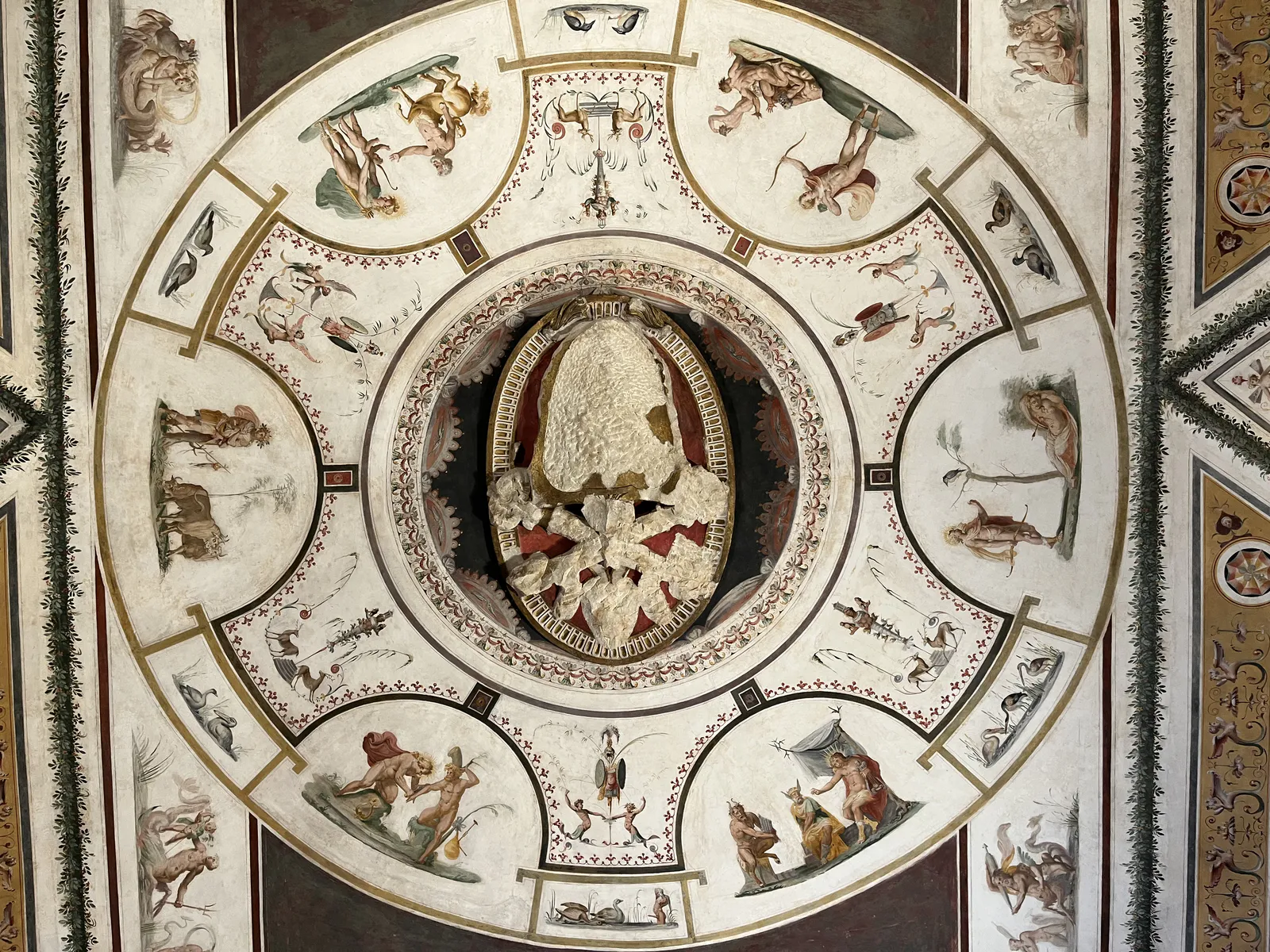 Mythological Ceiling with Stucco Relief