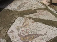 Mosaic with Bird and Floral Motif