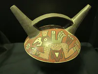 Wari Jaguar-Head Stirrup-Spout Vessel
