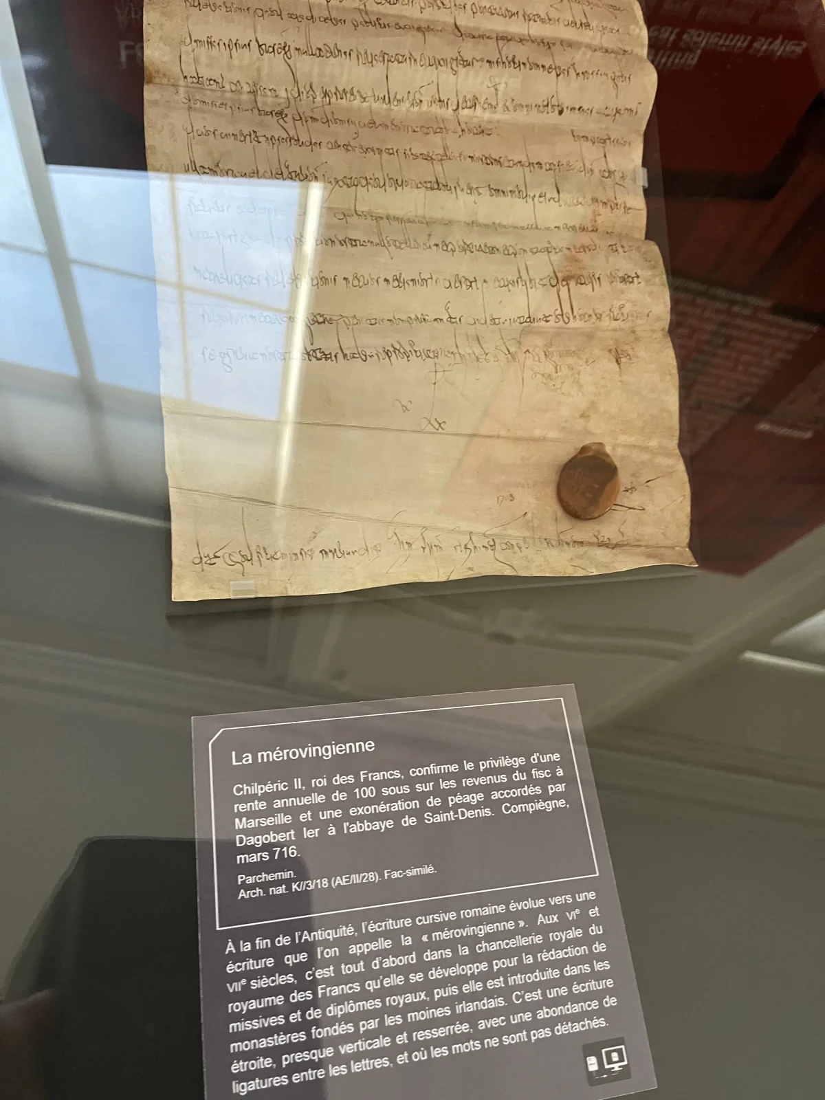 Carta de isenção fiscal em escrita merovíngia