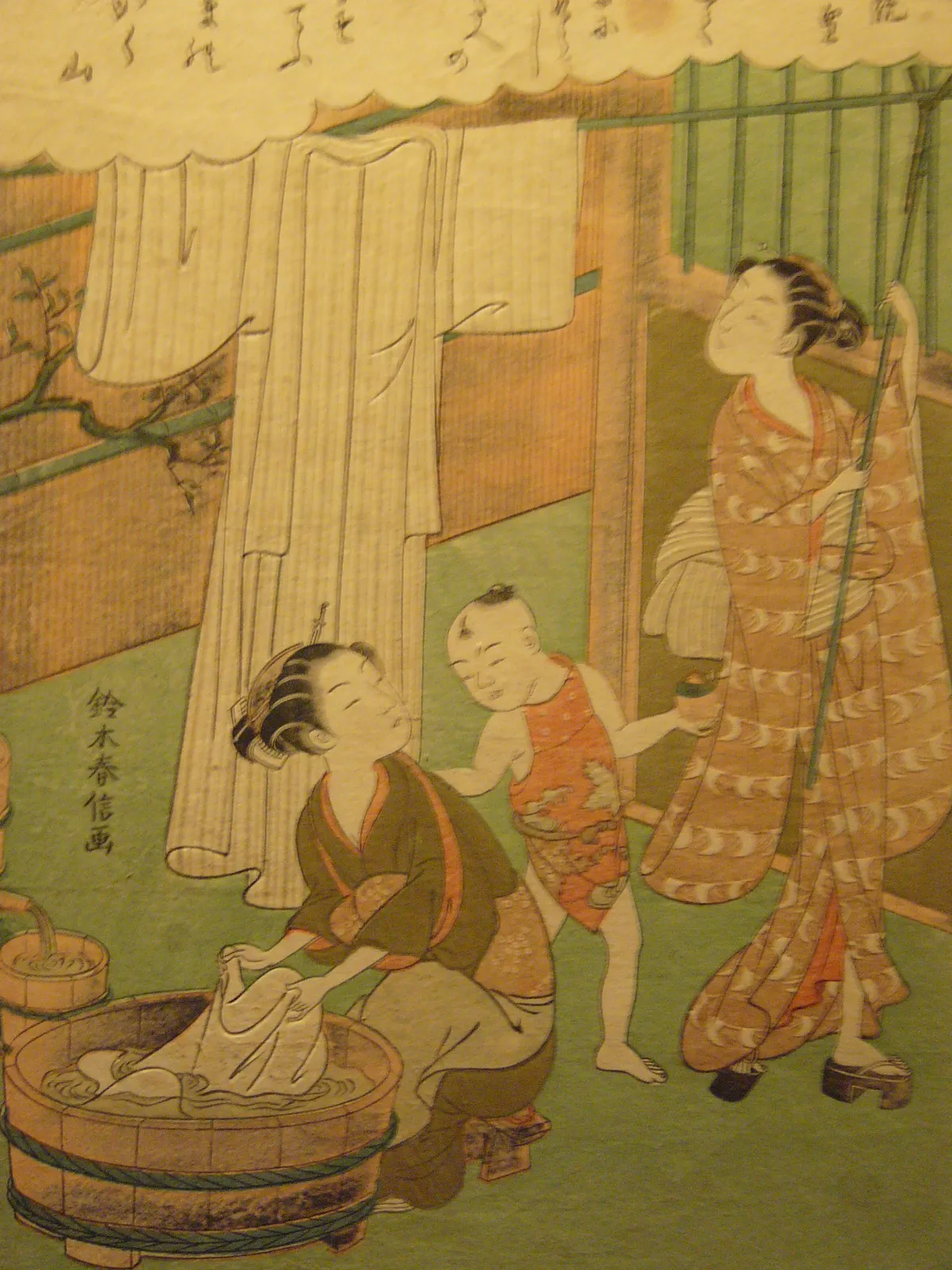 Washing Day Woodblock Print