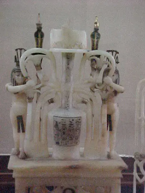 Calcite Perfume Vessel with Nile Gods