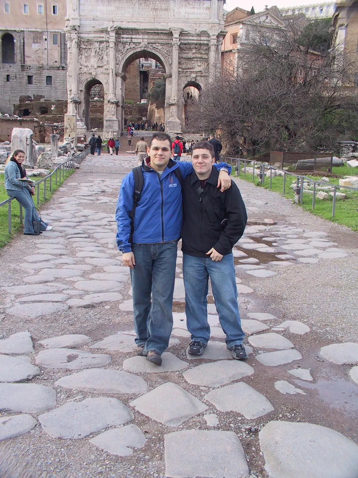 Max and Luis at the Arch of Septimius Severus