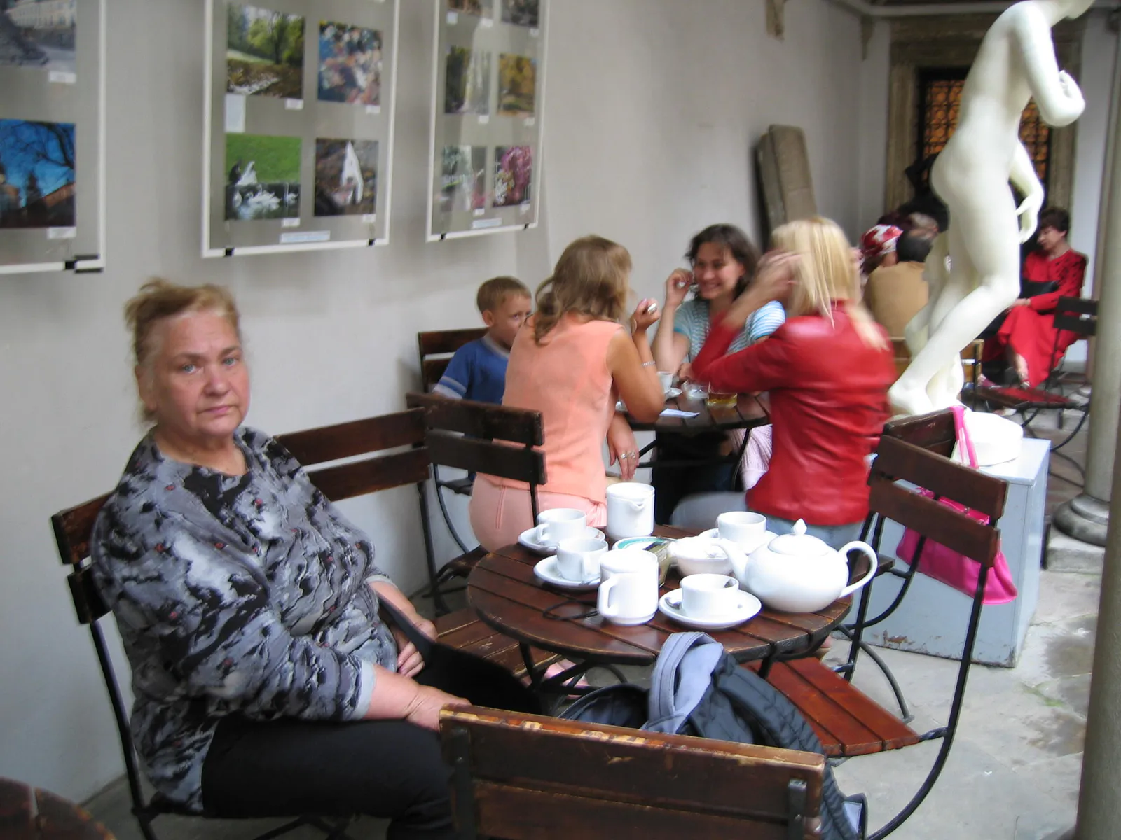 Aunt Lyusya at the Italian Courtyard