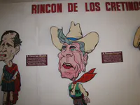 Caricatures of Bush and Reagan