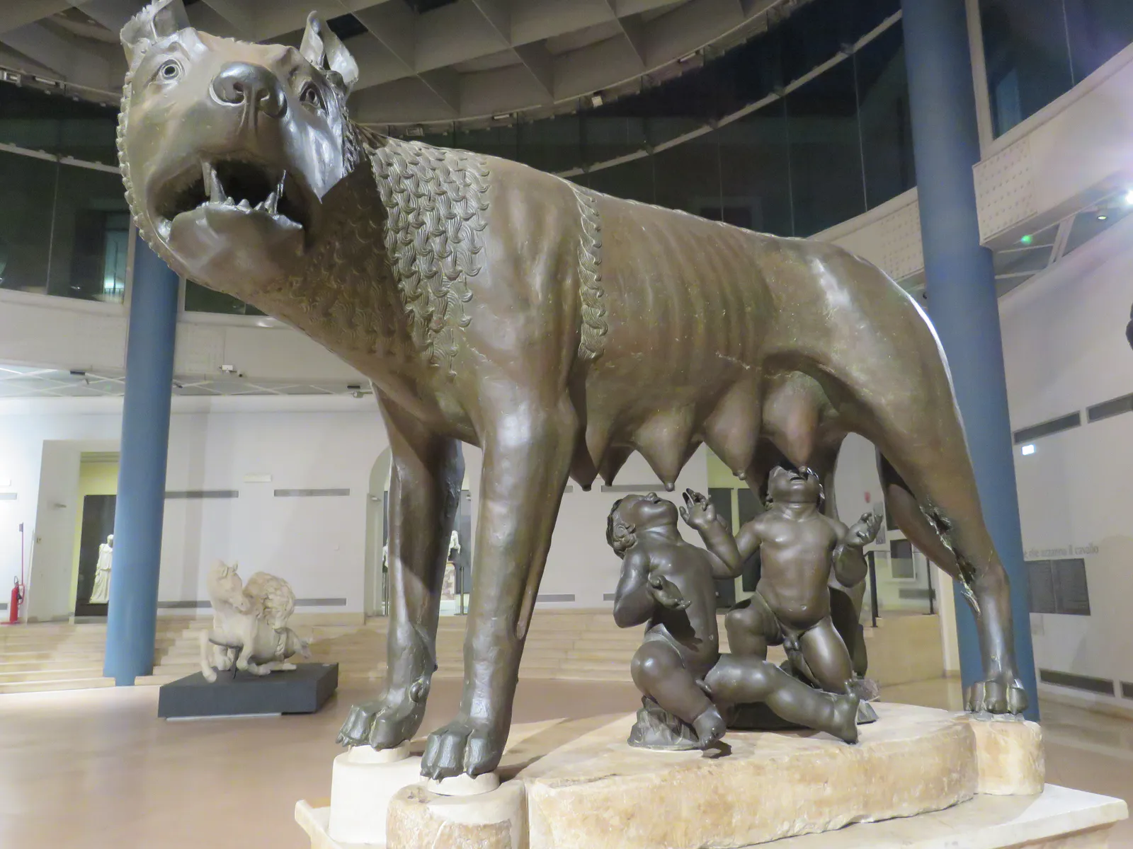 Capitoline Wolf Sculpture with Romulus and Remus