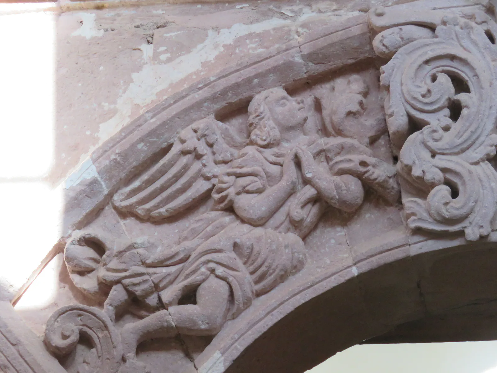 Baroque Ceiling Ornament with Gilded Rosette