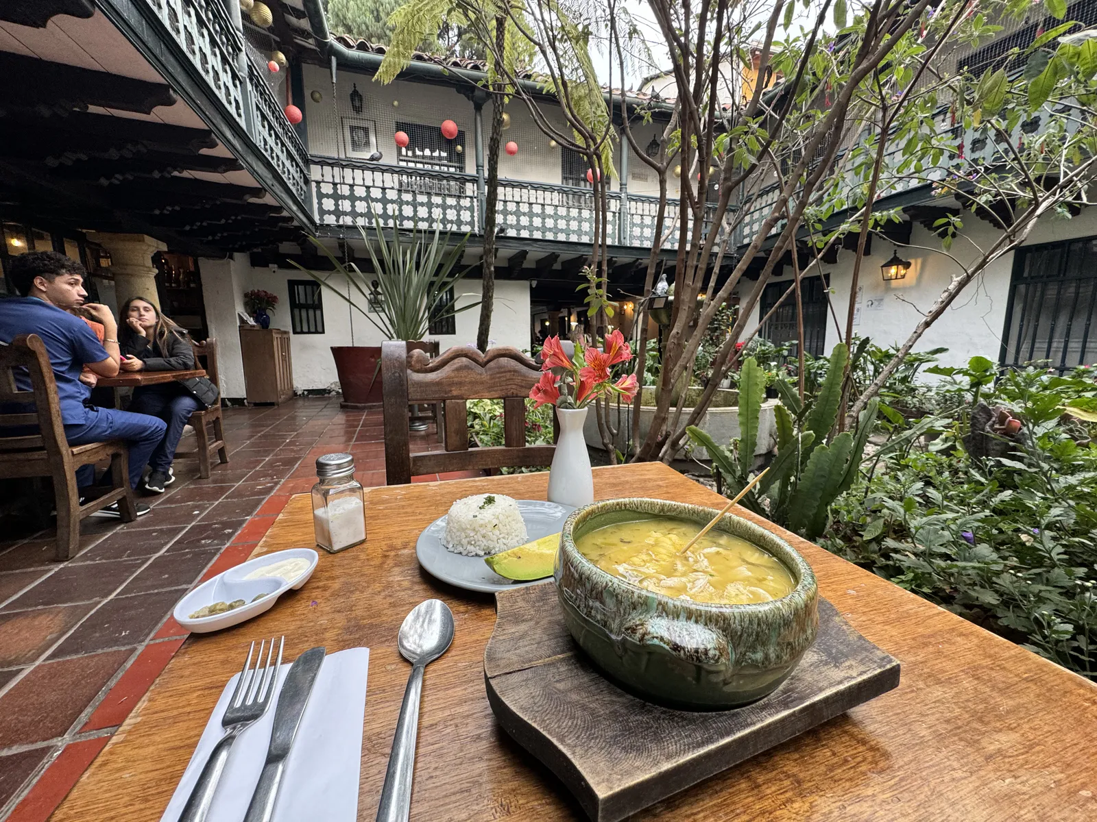 Ajiaco at Tinteo's Colonial Courtyard