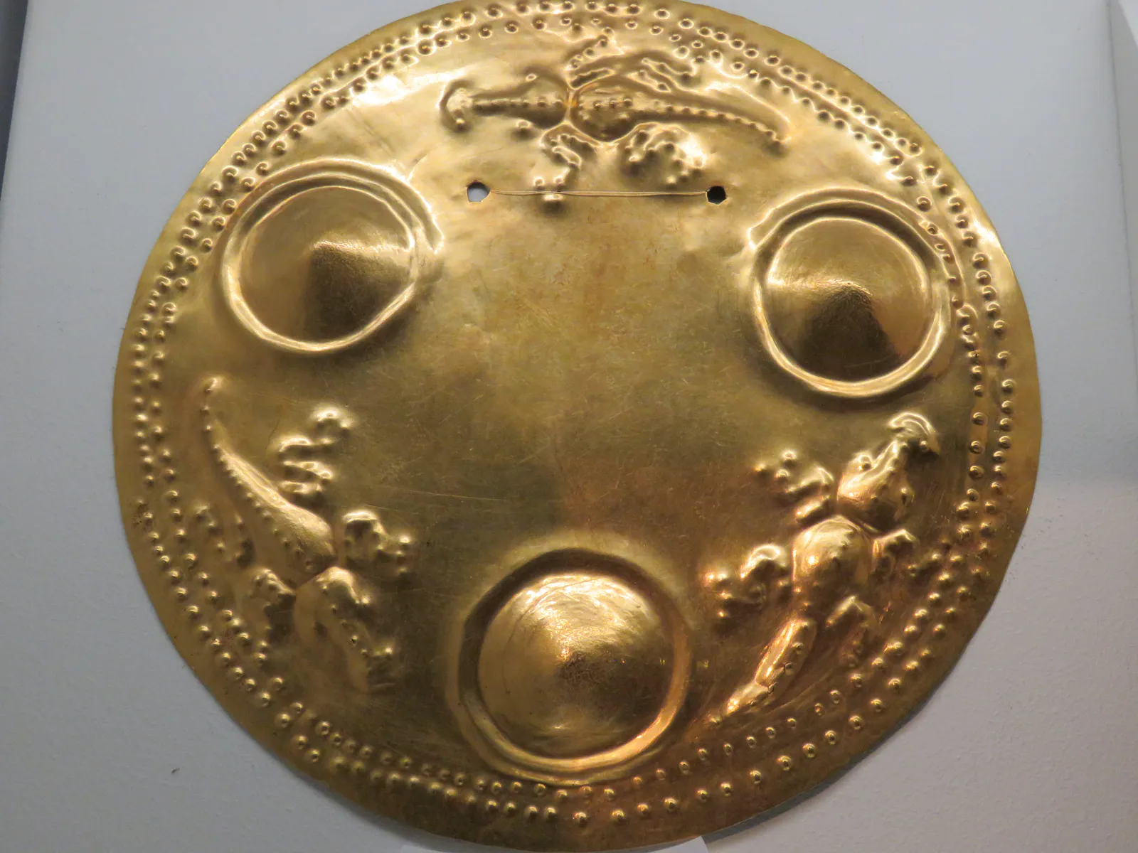Diquís Embossed Gold Disk with Crocodiles