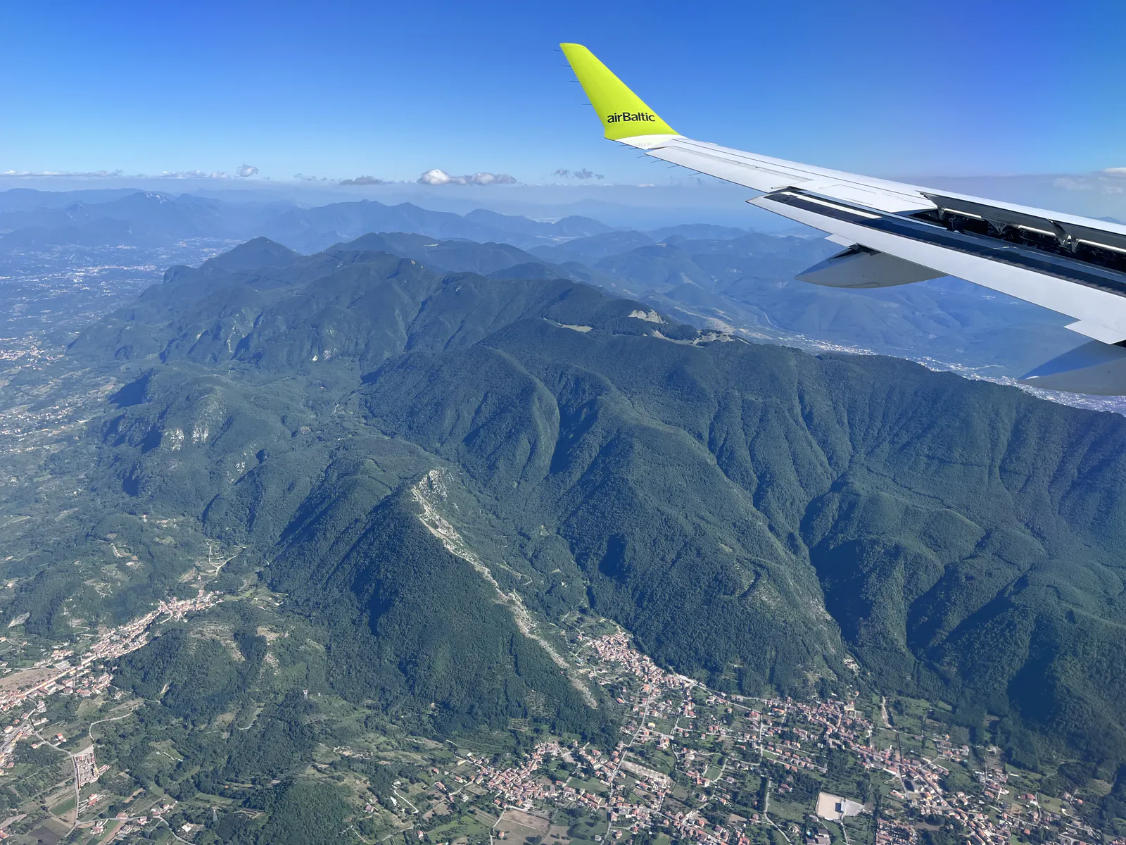 Aerial View of the Apennines near Naples