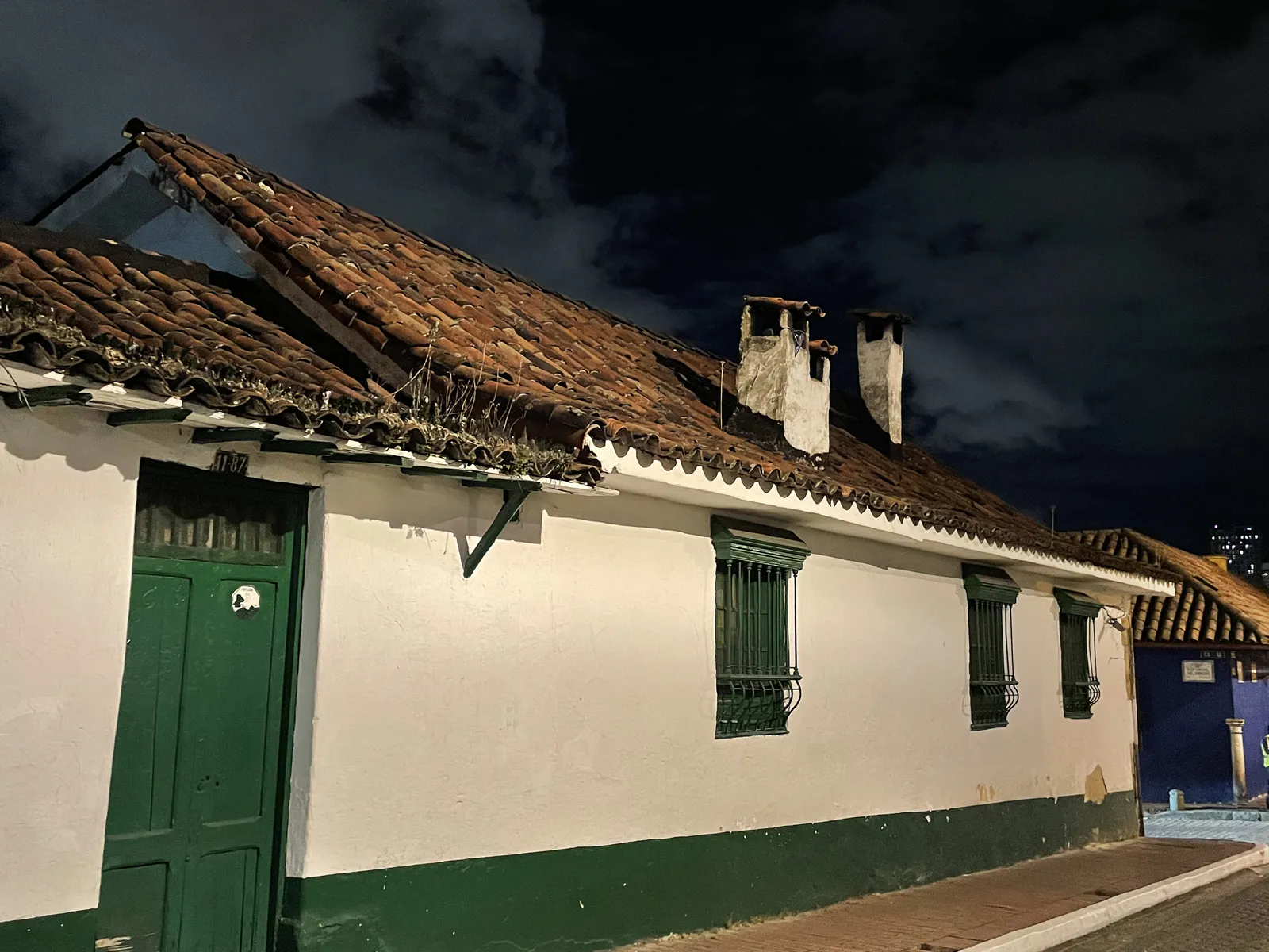 Colonial House with Chimneys