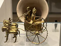Gold Chariot Model with Egyptian God Bes