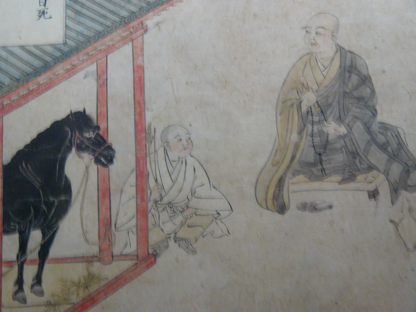 Monks Caring for a Horse