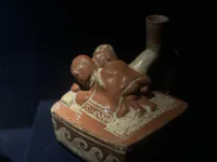 Moche Ceramic Bottles with Couple Motif