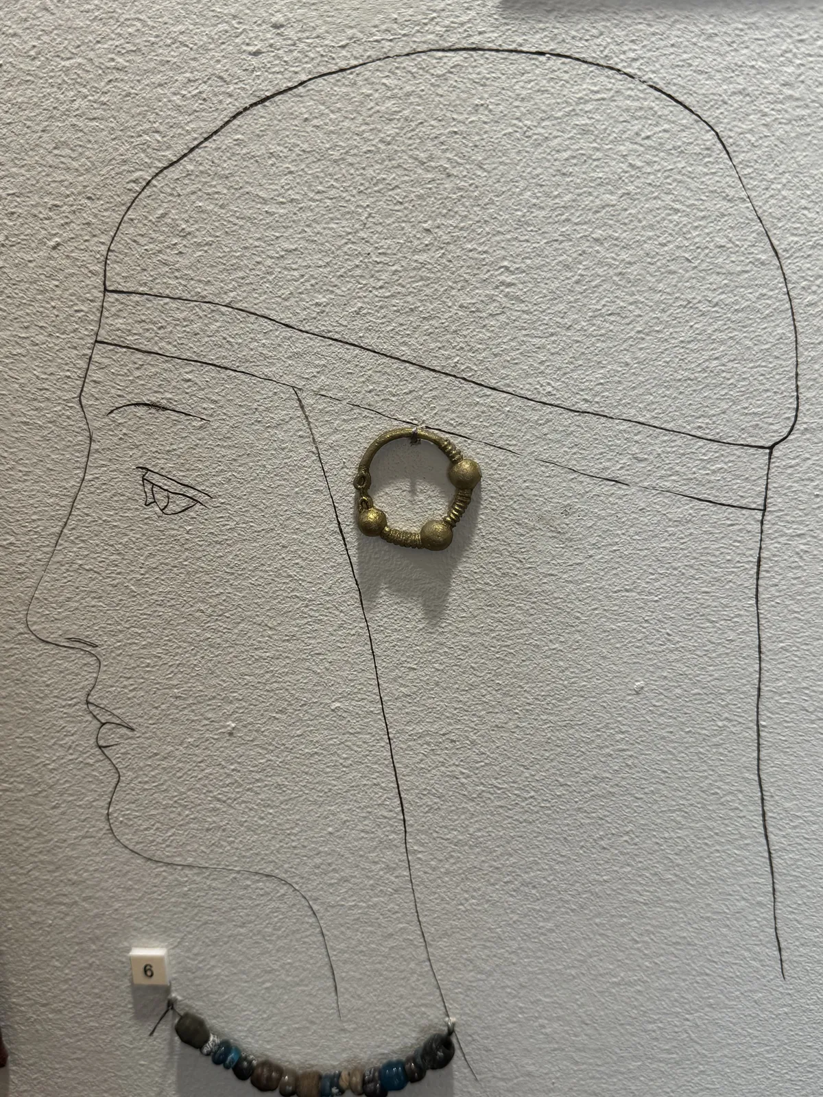 Bronze Earring and Glass Beads from Medieval Riga