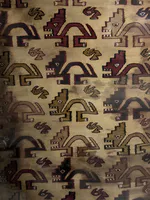 Textile with Stylized Felines and Birds