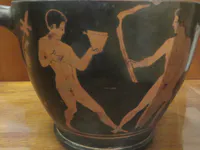 Ancient Greek Skyphos with Youth