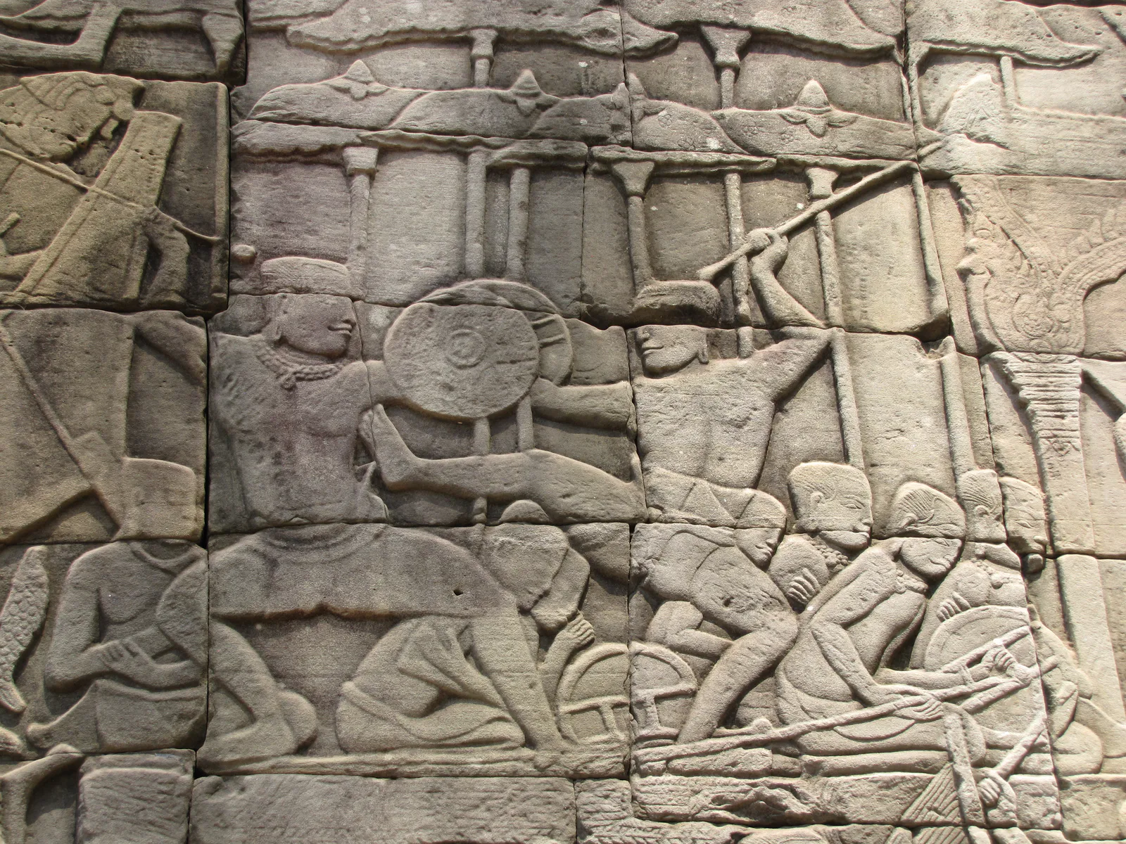Bas Relief of Khmer Cham Battles