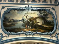 19th-Century French Trumeau Mirror with Pastoral Scene