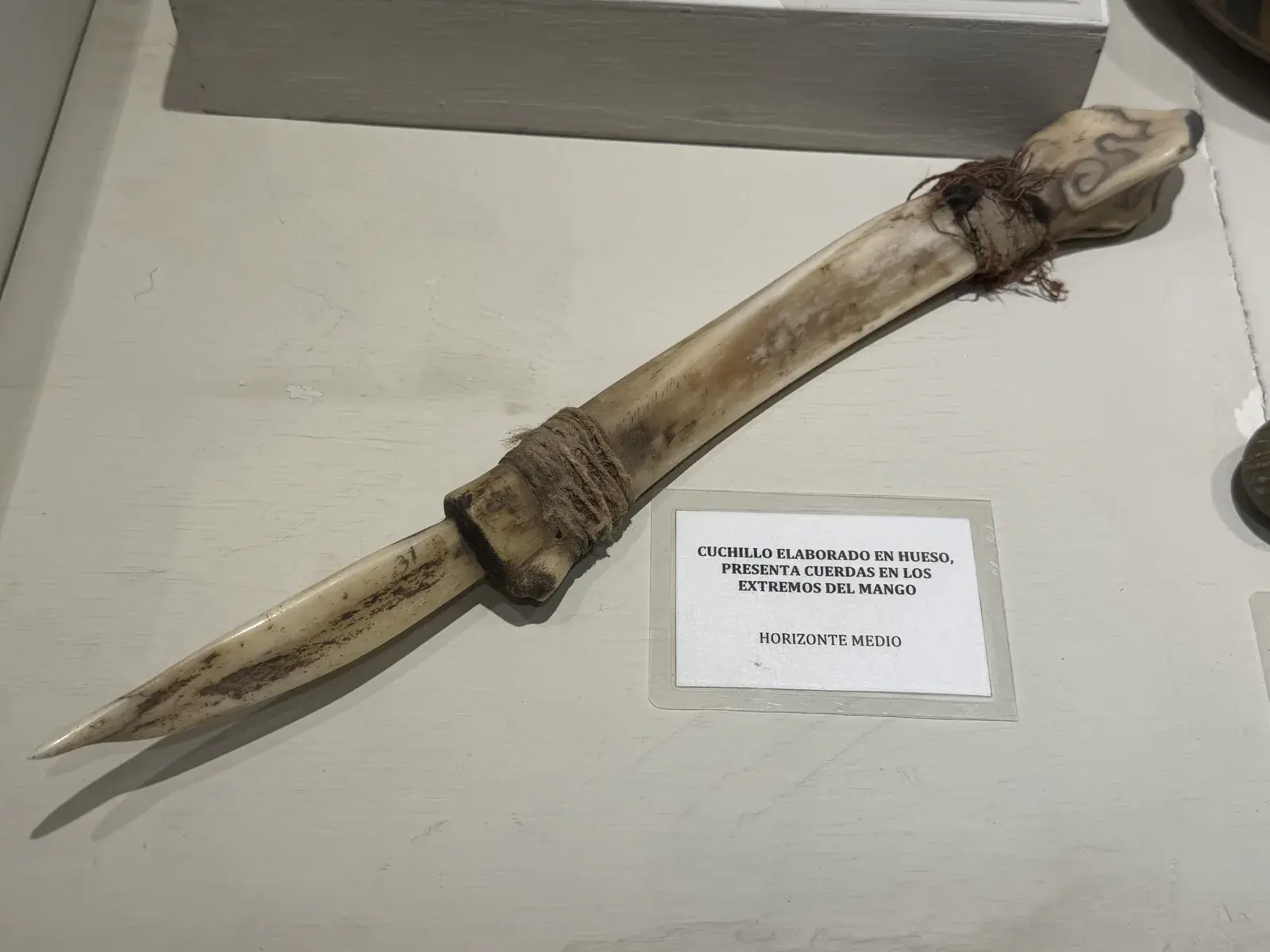 Bone Knife with Corded Handle