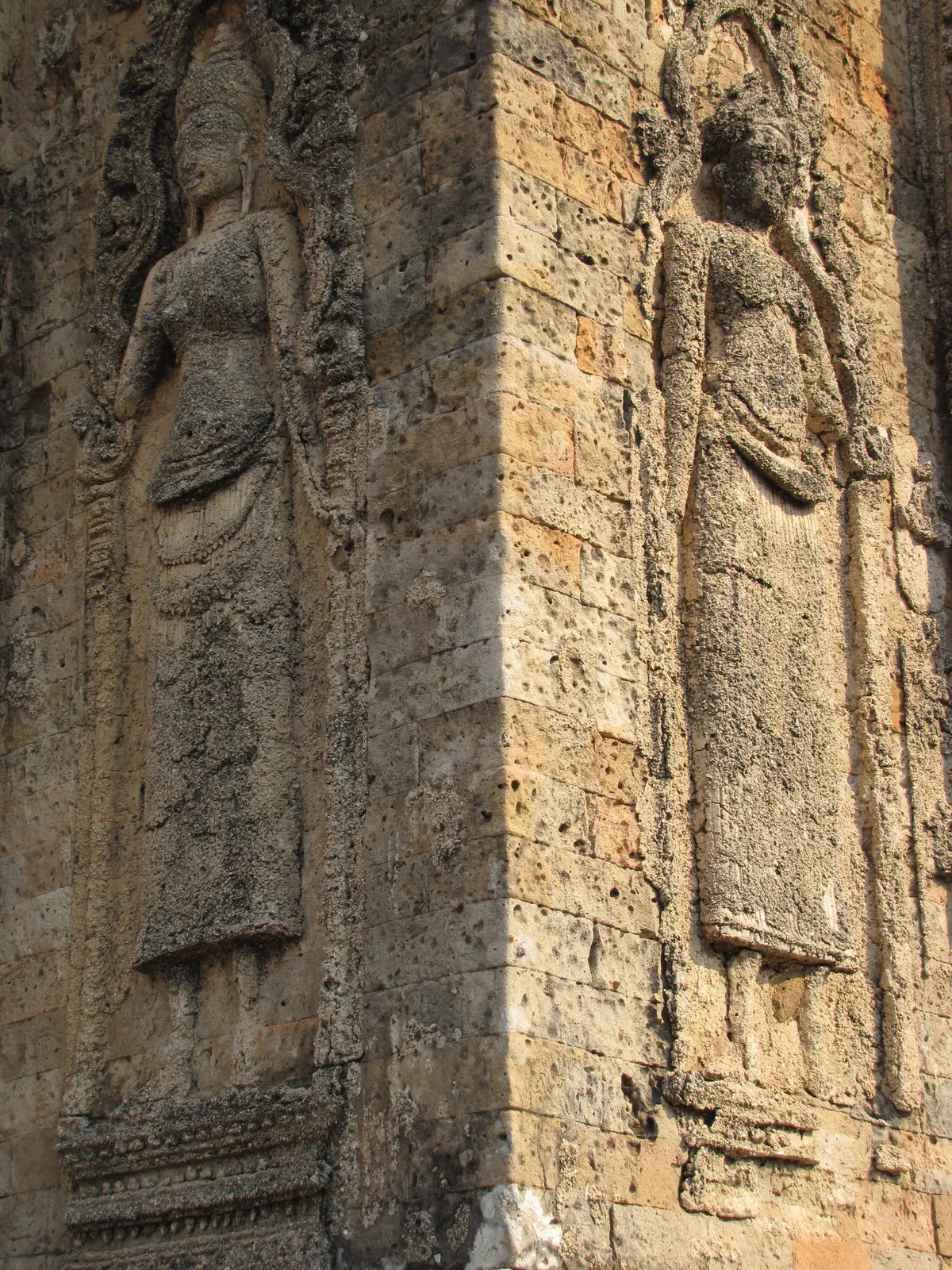 Sandstone Carving of Female Deities